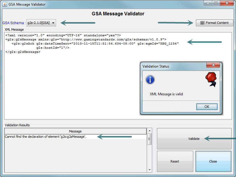 GSA Validator Screen